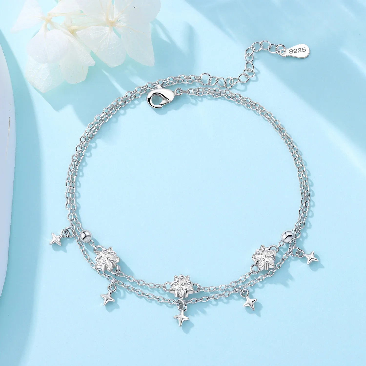 Chaîne de Cheville Argent 925 Cœur Ajouré – Finesse Sterling