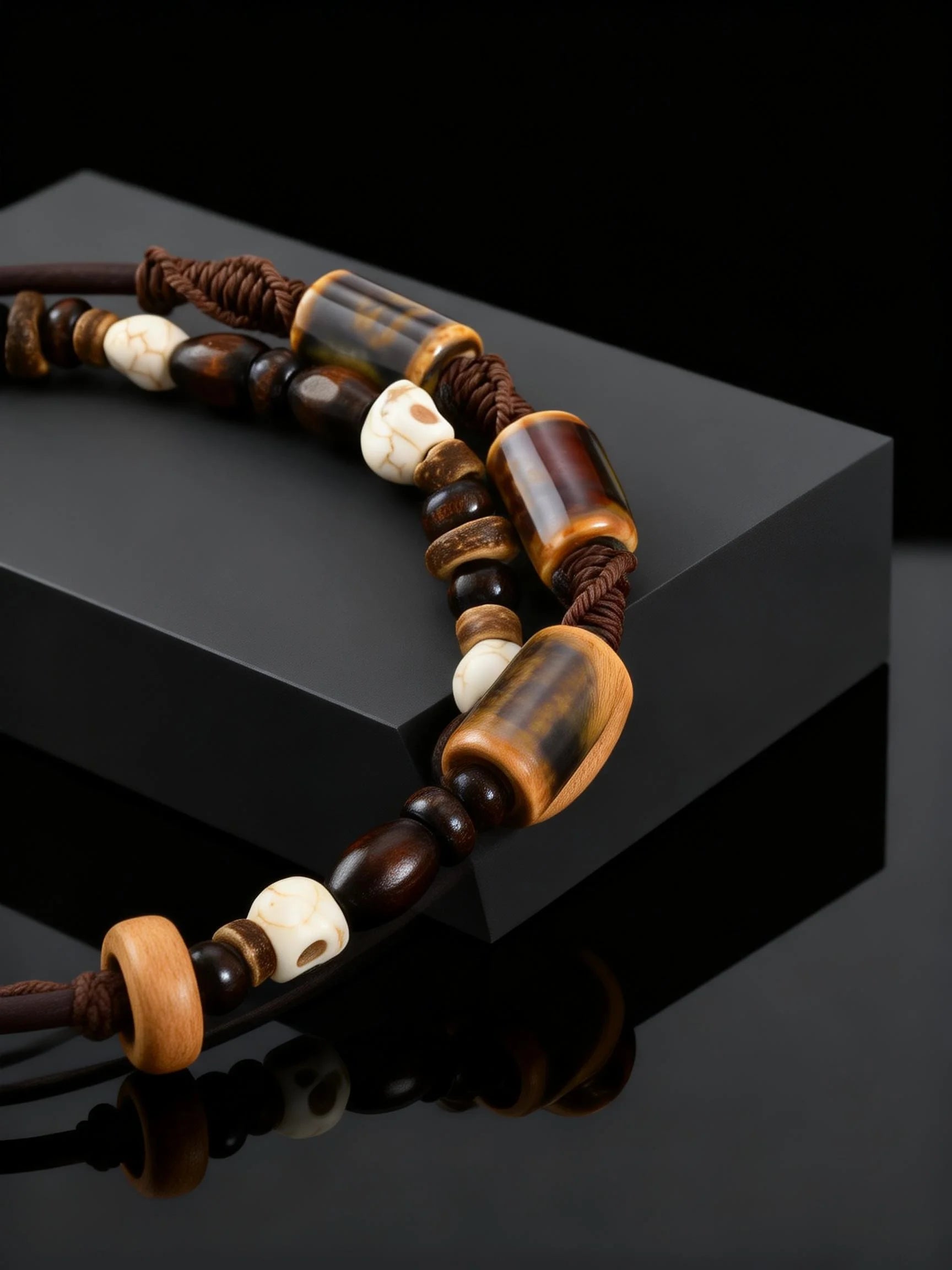 Bracelet de Cheville Homme Vintage en Perles de Coco
