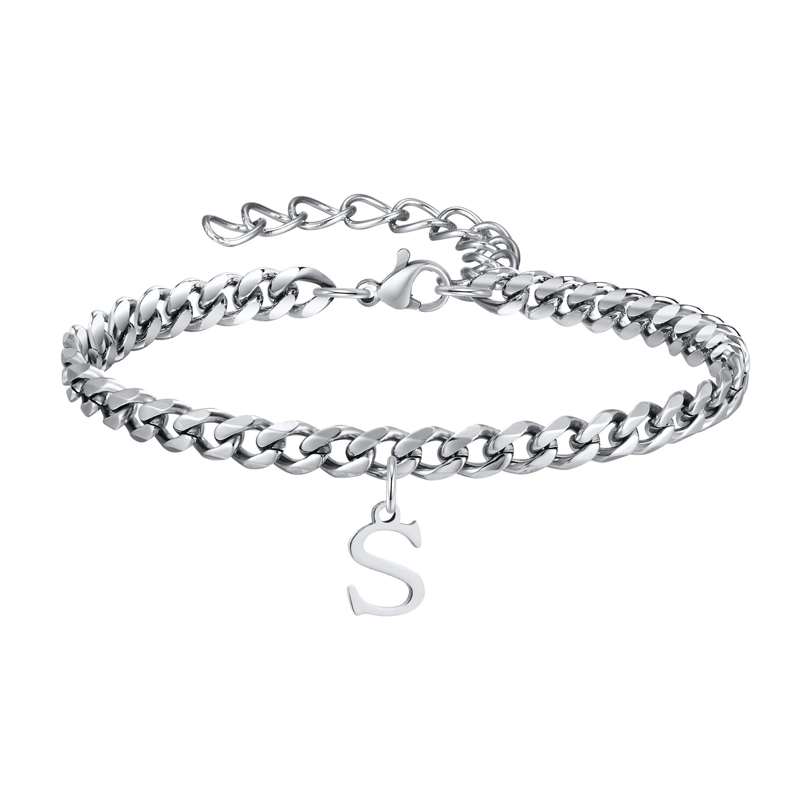 Chaîne de Cheville en Acier Pendentif Lettre