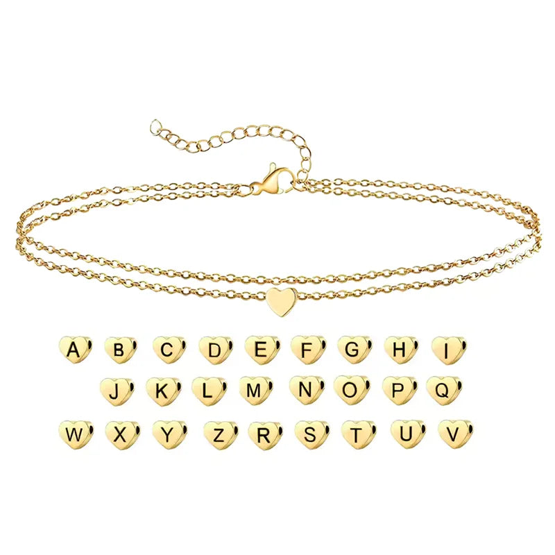Bracelet de Cheville Pendentif Cœur – Chaîne Fine Dorée