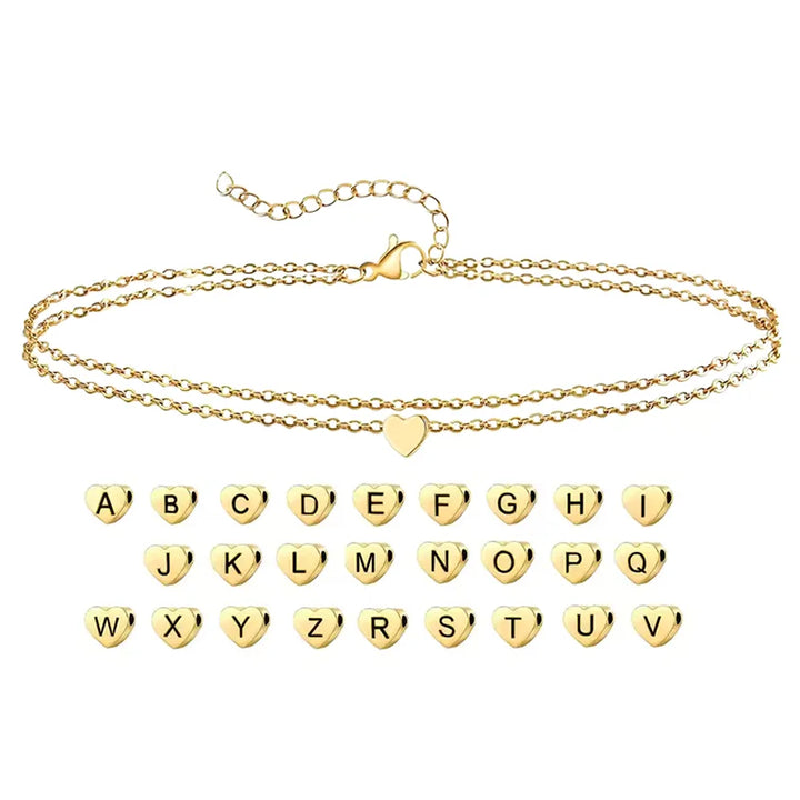 Bracelet de Cheville Pendentif Cœur – Chaîne Fine Dorée