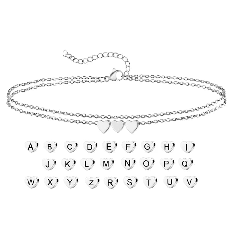 Bracelet de Cheville Pendentif Cœur – Chaîne Fine Dorée