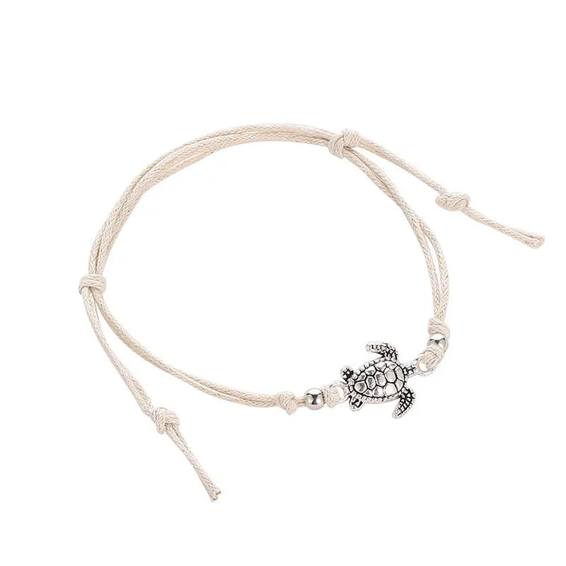 Bracelet de Cheville Tissé avec Tortue