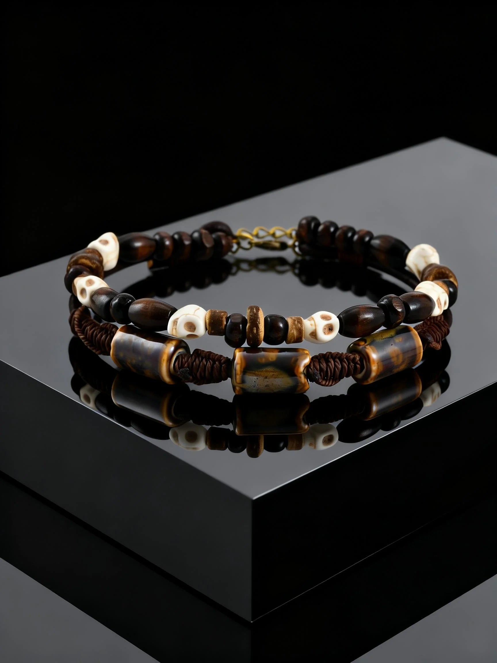 Bracelet de Cheville Homme Vintage en Perles de Coco