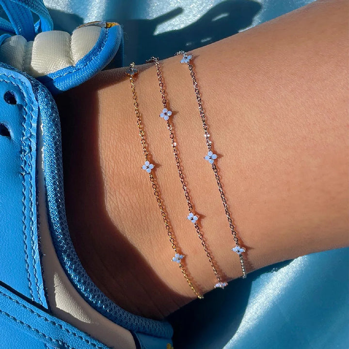 Four-Leaf Clover Ankle Bracelet