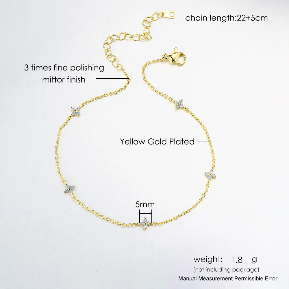 Four-Leaf Clover Ankle Bracelet