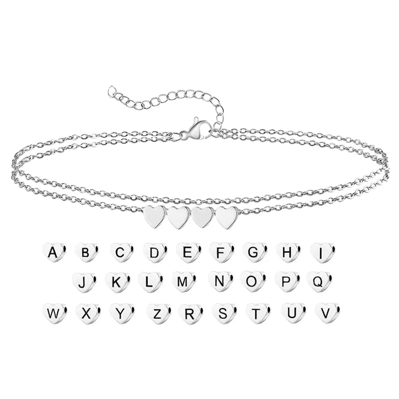 Bracelet de Cheville Pendentif Cœur – Chaîne Fine Dorée