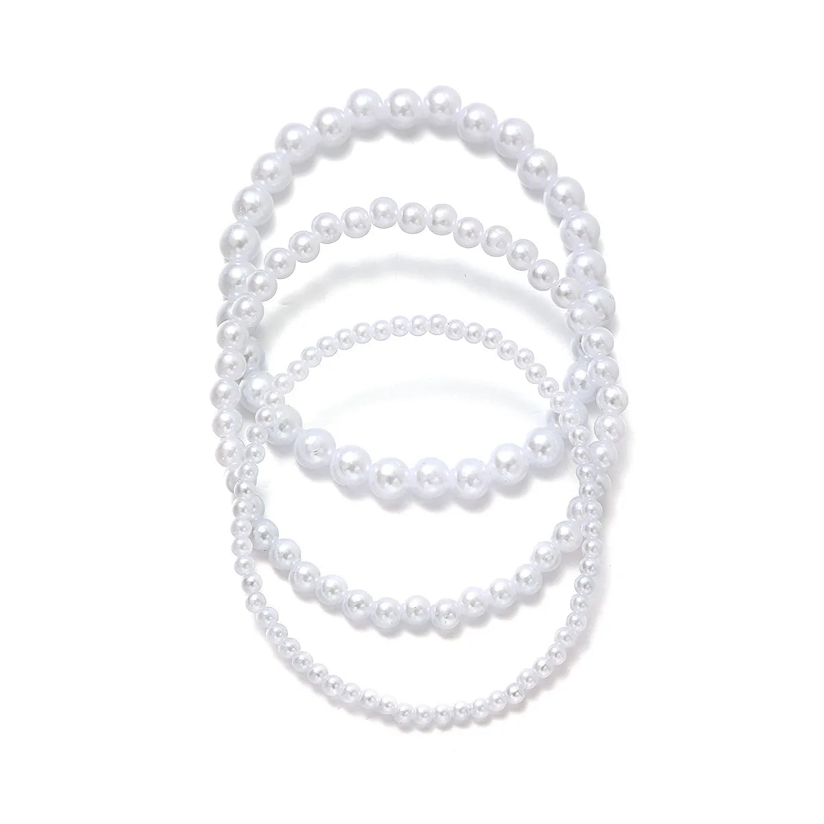 Bracelet de Cheville en Perles Blanches Multi-Rangs