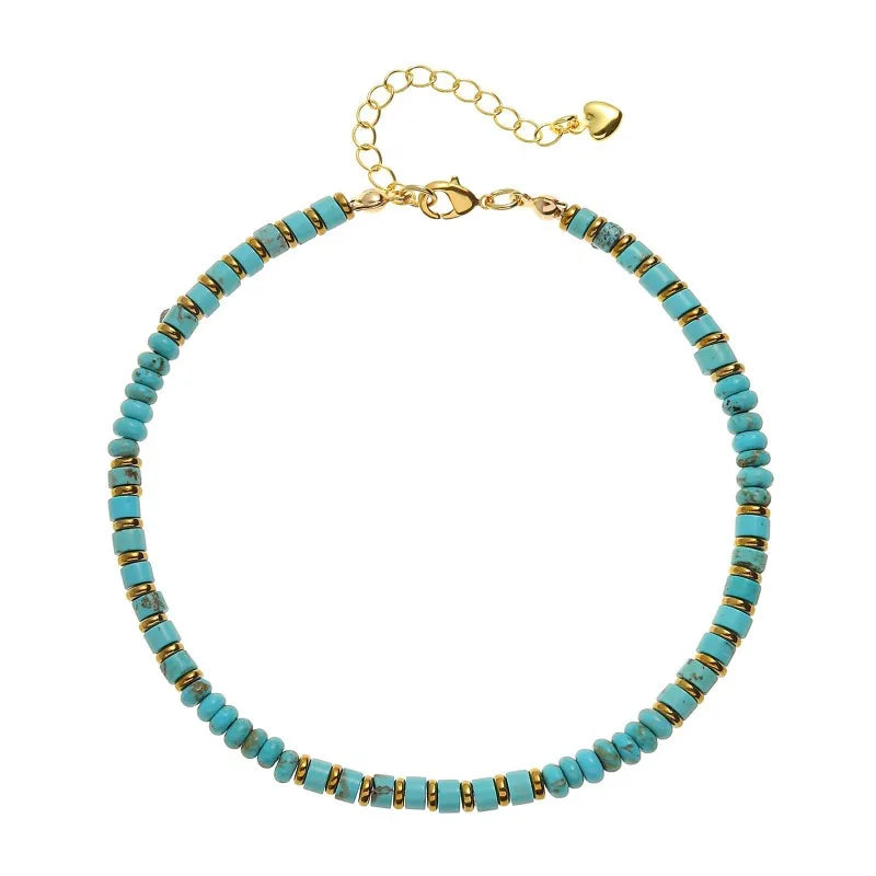 Bracelet de Cheville en Perles Multicolores