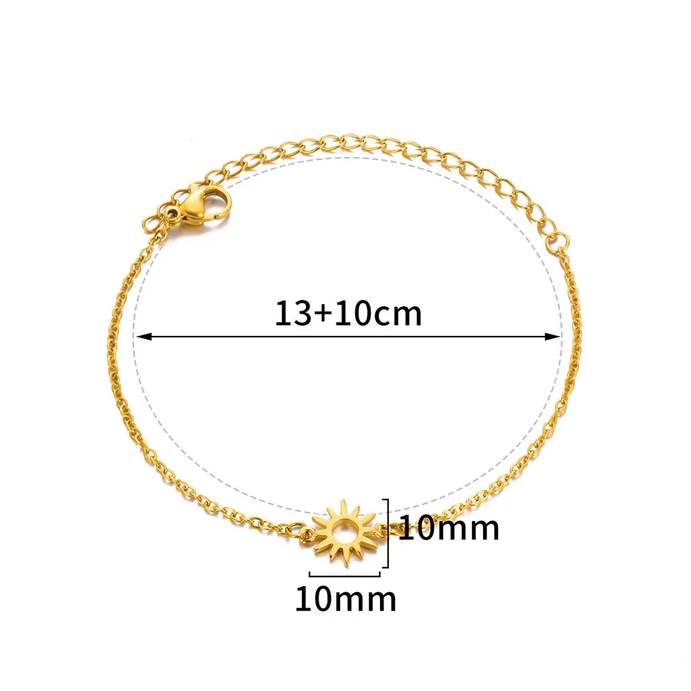 Chaîne de Cheville Dorée avec Croix et Pierres Zirconium