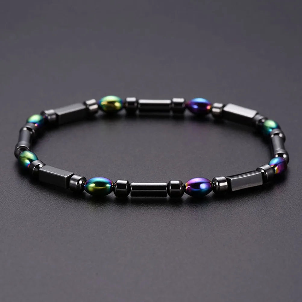 Bracelet de Cheville en Perles Multi-Rangs en Hématite