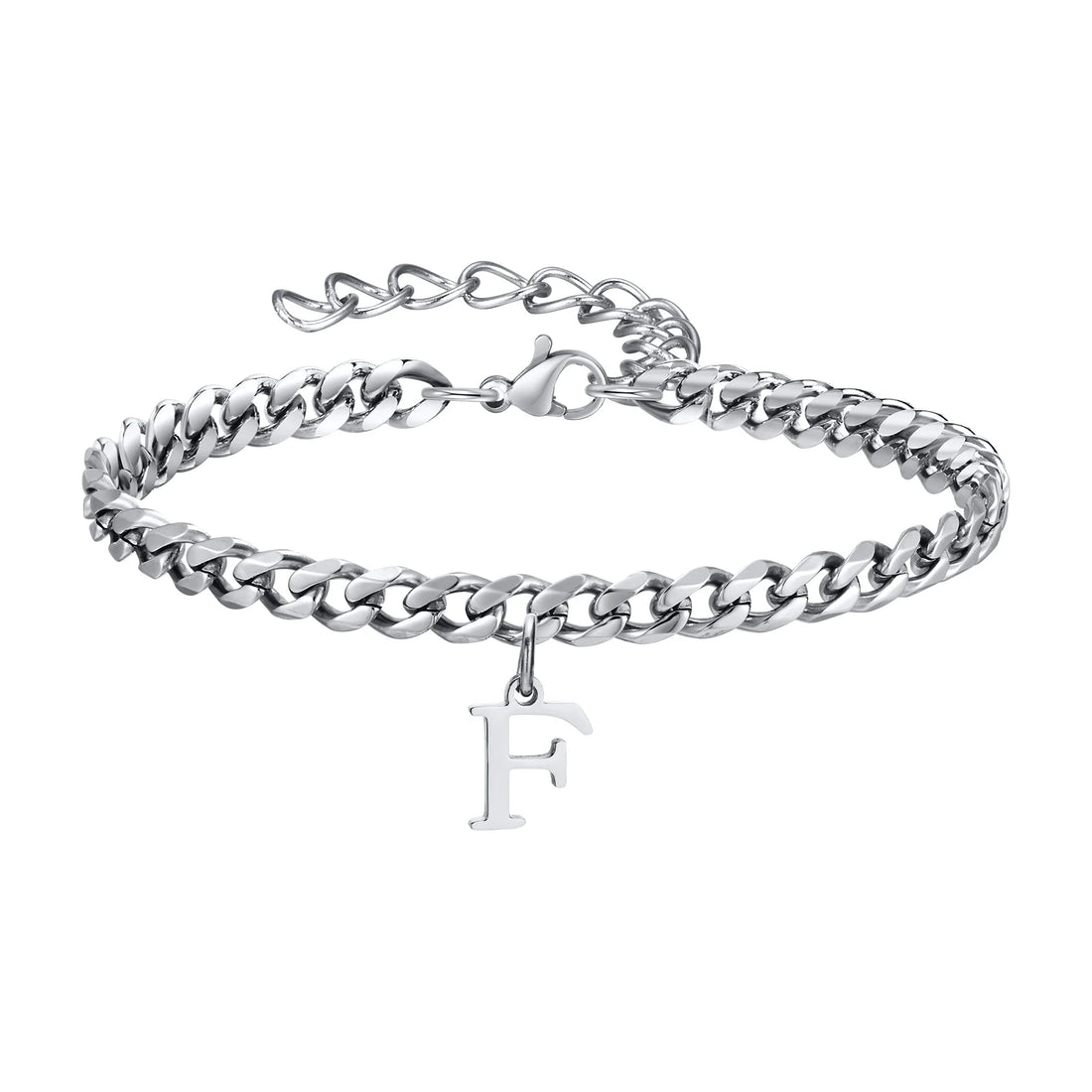 Chaîne de Cheville en Acier Pendentif Lettre