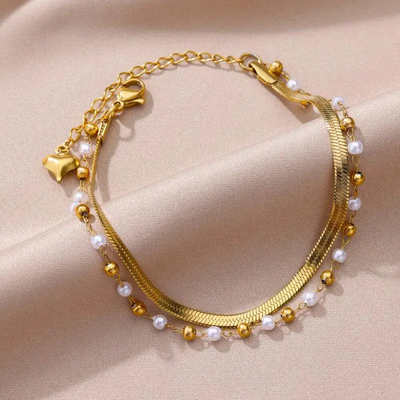 Chaîne de Cheville Dorée avec Croix et Pierres Zirconium