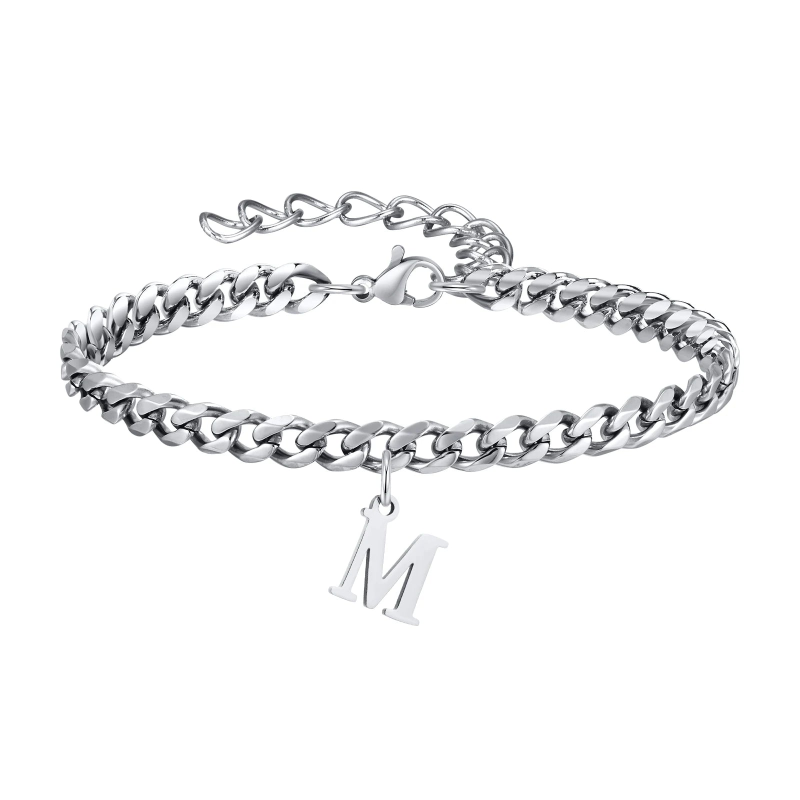Chaîne de Cheville en Acier Pendentif Lettre