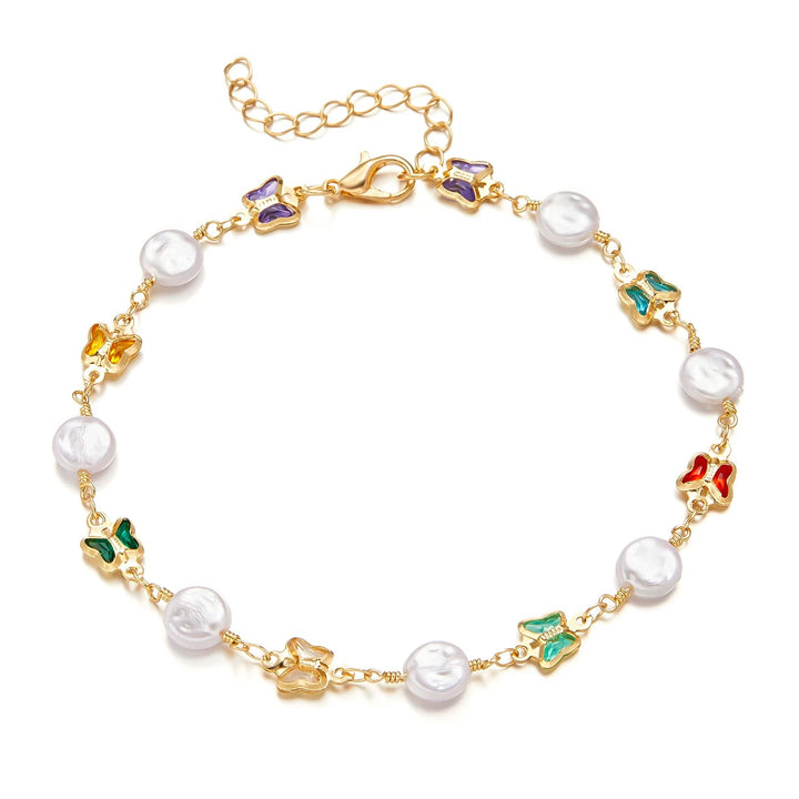 Bracelet de Cheville Papillon Nacre