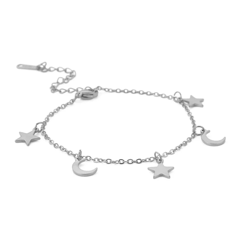 Bracelet de Cheville Cœur Acier Inoxydable – Waterproof