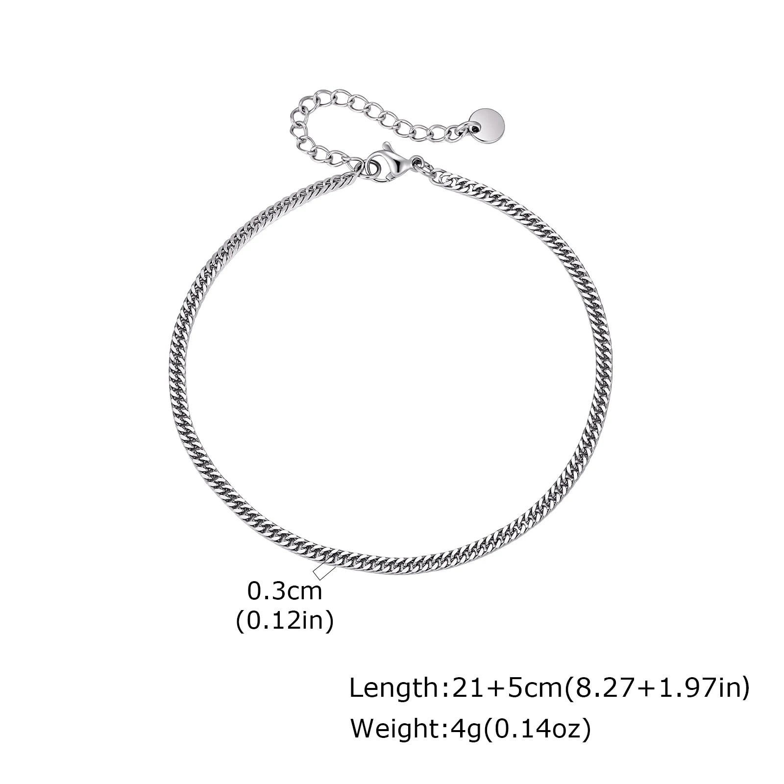 Men's Waterproof Stainless Steel Ankle Bracelet