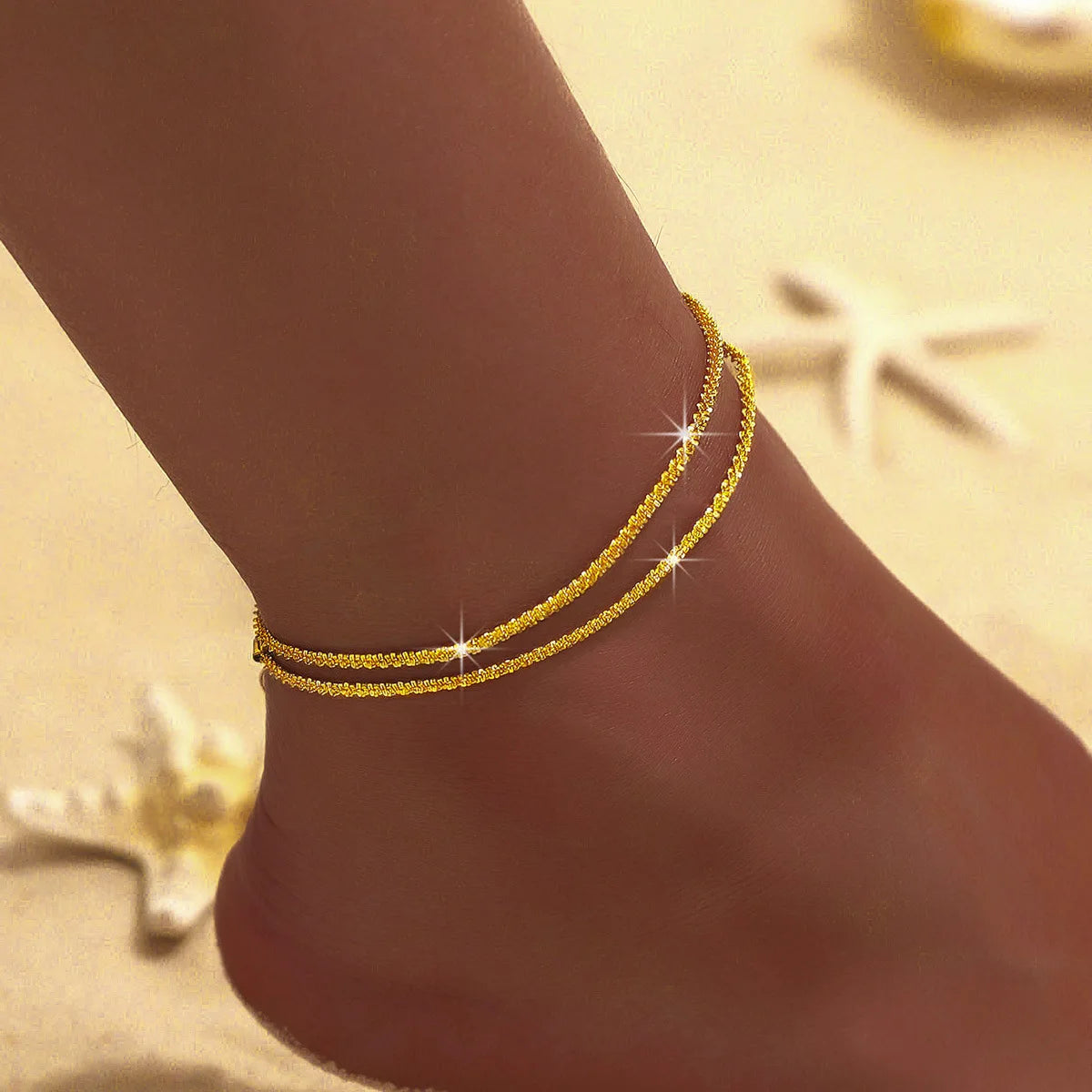 Gold Ankle Chain Light and Refined