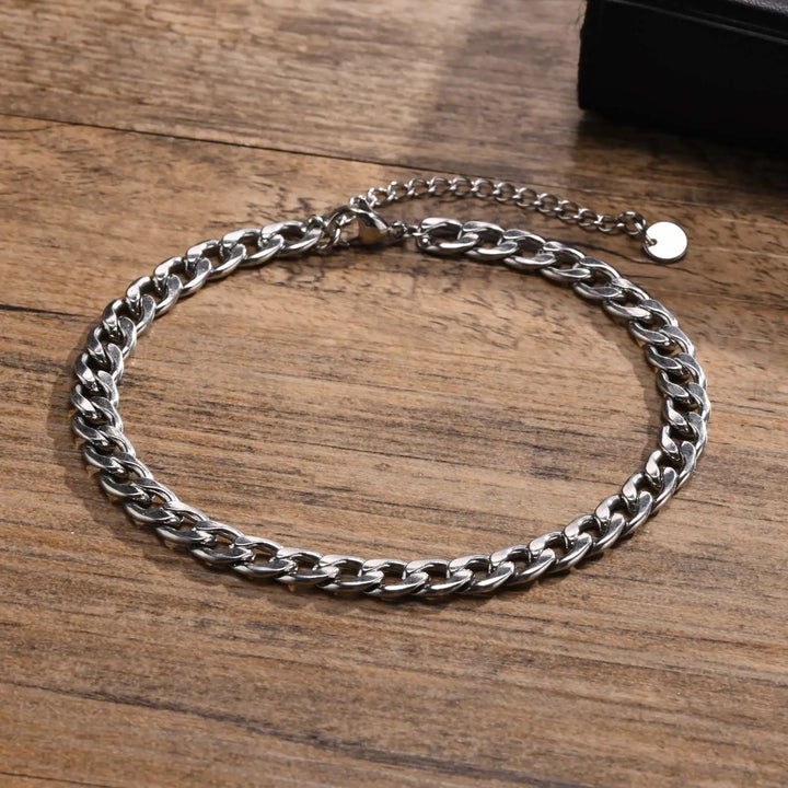 Bracelet de Cheville pour Homme Chaîne Argenté
