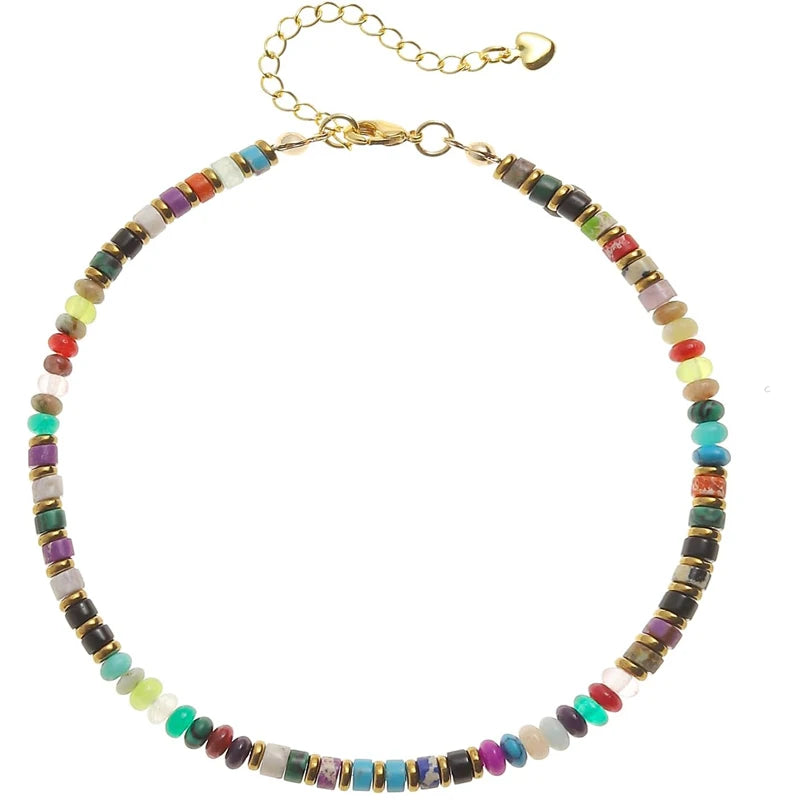 Bracelet de Cheville en Perles Multicolores