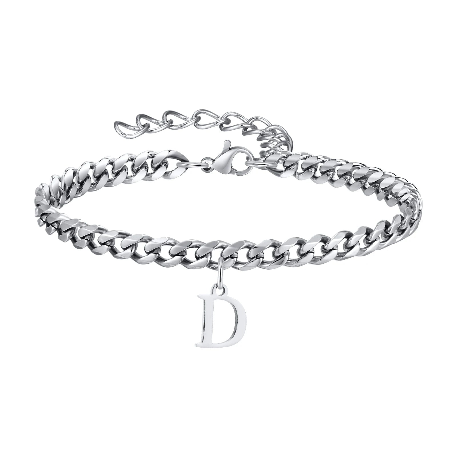 Chaîne de Cheville en Acier Pendentif Lettre
